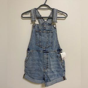 Cuff Hem Short Denim Overall